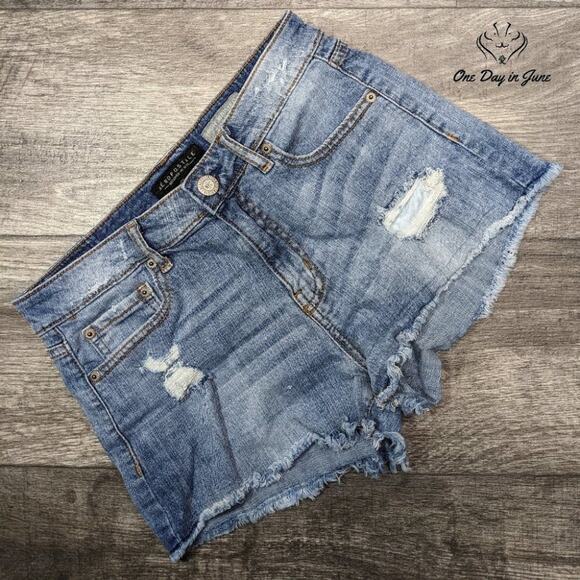 Aeropostale High Waisted Shorty Denim Shorts Size 6 - Picture 1 of 4
